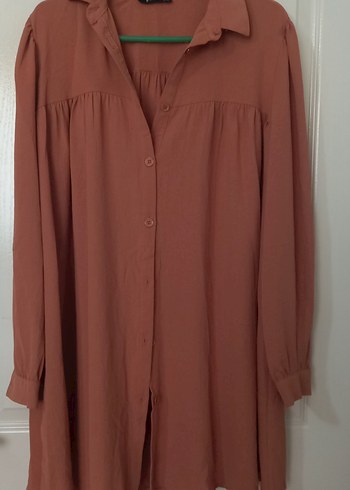 xl Beden Düğmeli Bej Uzun Kollu Bluz ve Pantolon Takımı