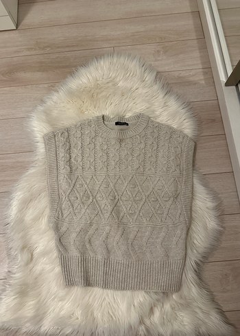 Gri Örgü Yün Kadın Süveter
