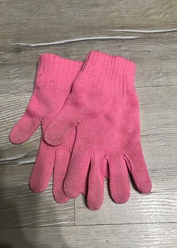 Kızlar için Pembe Örgü Eldiven - Görsel 2