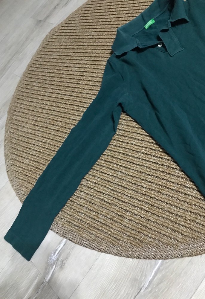 Erkek Koyu Yeşil Uzun Kollu Polo Tişört - Görsel 2