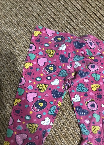 Renkli Kalpli Kız Tayt - Görsel 2