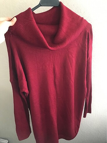 universal Beden bordo Renk Bordo boğazlı salaş triko bluz