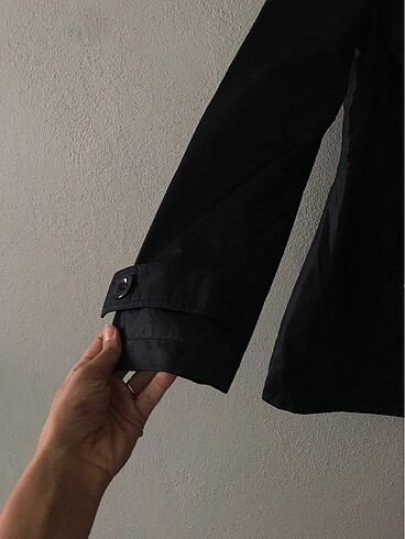 42 Beden siyah Renk Trenchcoat