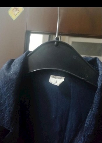 Lacivert Uzun Kollu Saten Erkek Pijama - Görsel 4