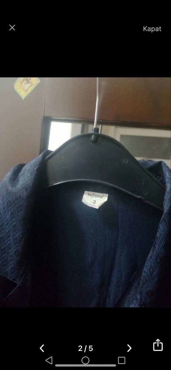 Lacivert Uzun Kollu Saten Erkek Pijama - Görsel 4