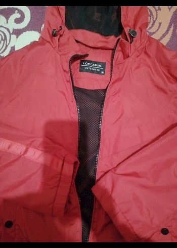 Düğmeli Koyu Kırmızı Midi Kadın yağmurluk - Görsel 5