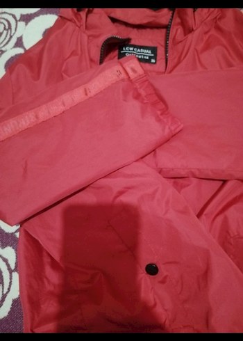 Düğmeli Koyu Kırmızı Midi Kadın yağmurluk - Görsel 7