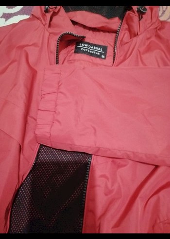 Düğmeli Koyu Kırmızı Midi Kadın yağmurluk - Görsel 4