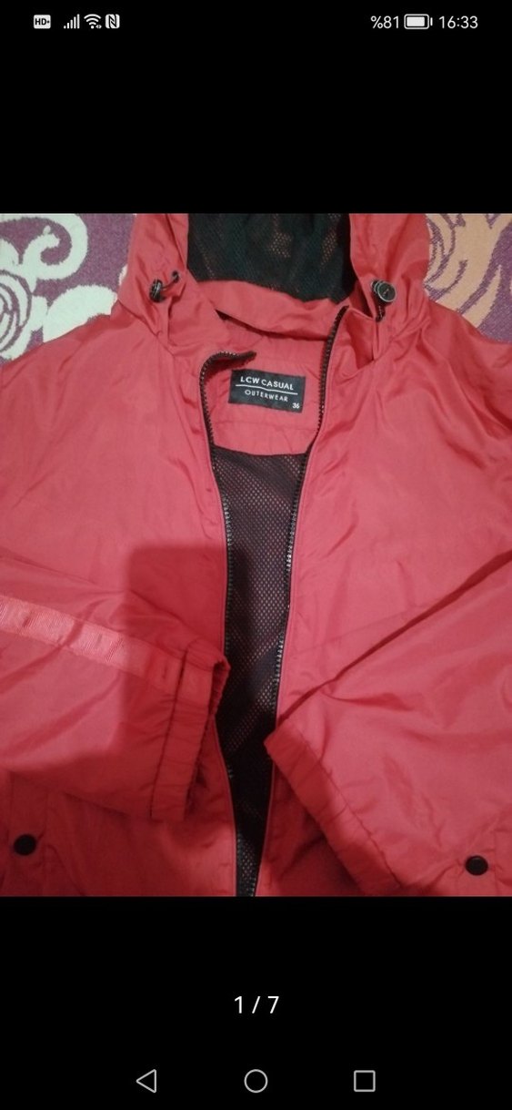 Düğmeli Koyu Kırmızı Midi Kadın yağmurluk - Görsel 5