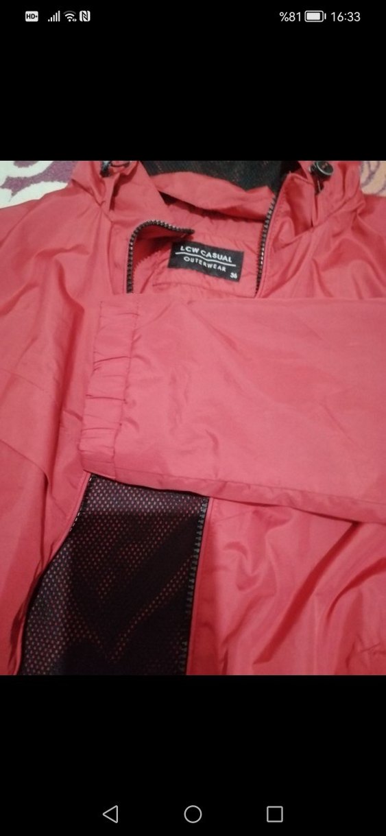 Düğmeli Koyu Kırmızı Midi Kadın yağmurluk - Görsel 4