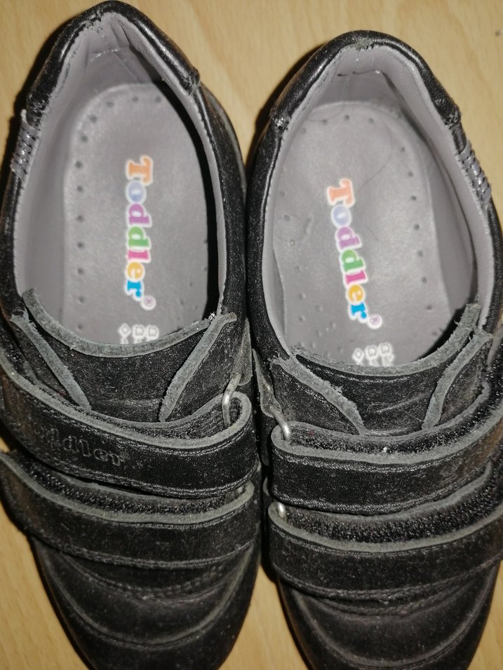 Kız  Çocuk Siyah Kemerli okul Ayakkabı. Gerçek deri. - Görsel 4