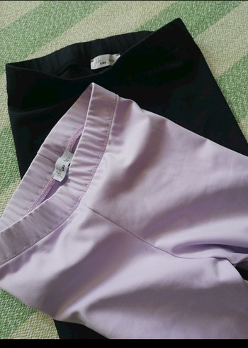 Düğmeli Mor Saten kız çocuk tayt 4 yaş - Görsel 2