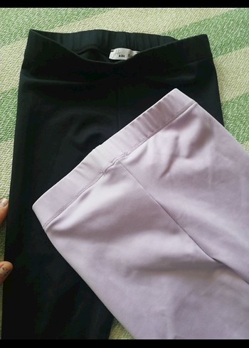 Düğmeli Mor Saten kız çocuk tayt 4 yaş - Görsel 3