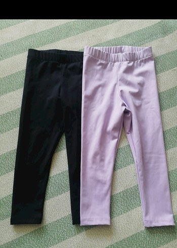 Düğmeli Mor Saten kız çocuk tayt 4 yaş - Görsel 5