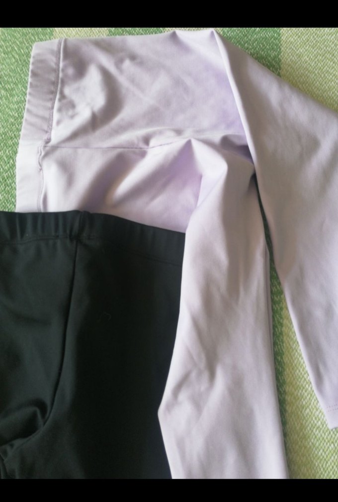 Düğmeli Mor Saten kız çocuk tayt 4 yaş - Görsel 4