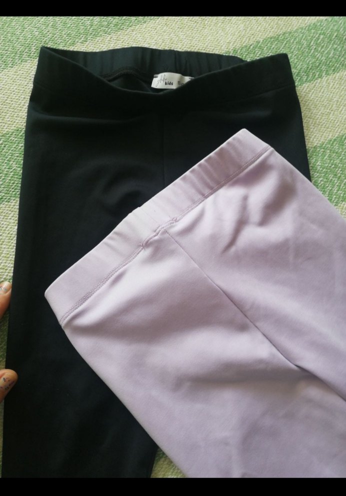 Düğmeli Mor Saten kız çocuk tayt 4 yaş - Görsel 3