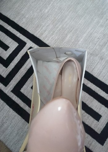 Bej Rugan Stiletto Kadın Ayakkabı - Görsel 5