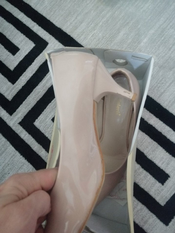 Bej Rugan Stiletto Kadın Ayakkabı - Görsel 3