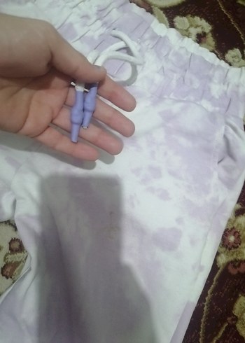 Mor Bağcıklı Bağlama Detaylı Salaş Sweatpant - Görsel 8