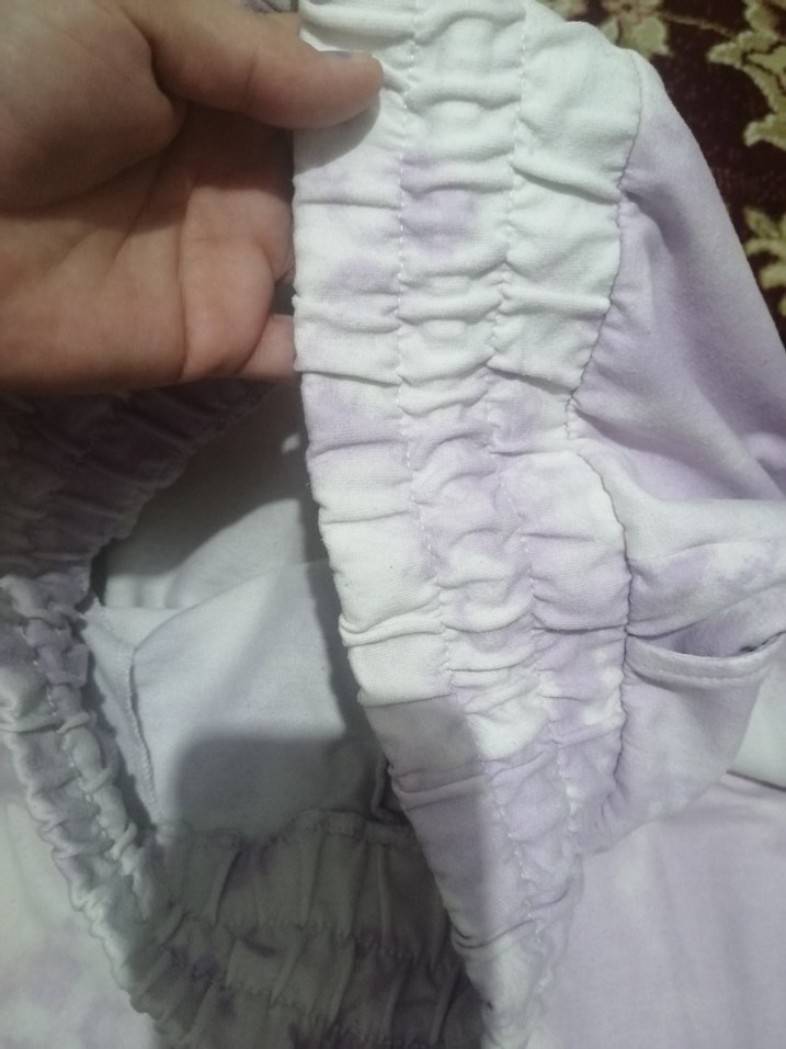 Mor Bağcıklı Bağlama Detaylı Salaş Sweatpant - Görsel 5