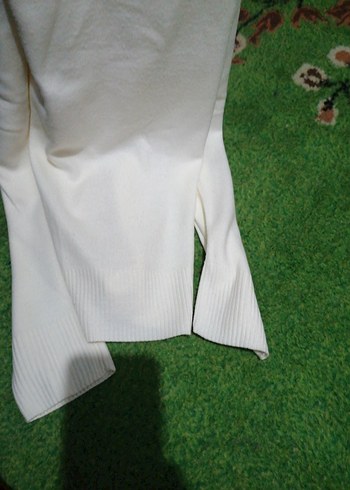 Beyaz Pamuklu Triko Kazak 3XL - Görsel 6