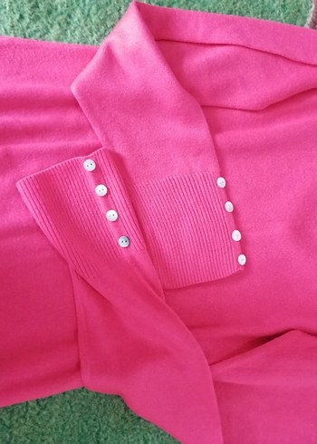 Defacto Pembe Düğmeli Kadın Kazak 3XL - Görsel 8