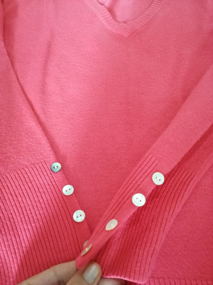 Defacto Pembe Düğmeli Kadın Kazak 3XL - Görsel 4