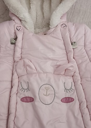Kürklü Pembe Bebek Tulumu - Görsel 2
