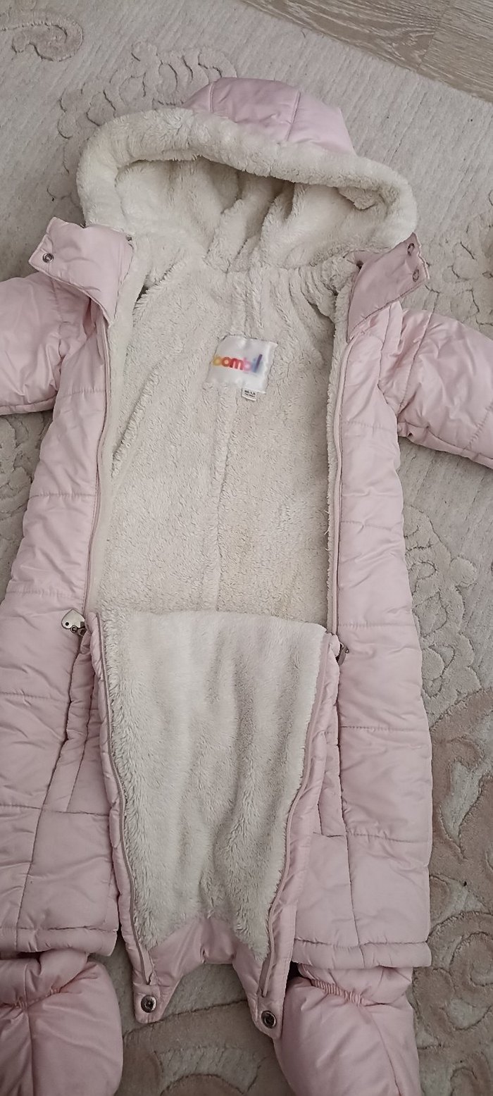 Kürklü Pembe Bebek Tulumu - Görsel 3