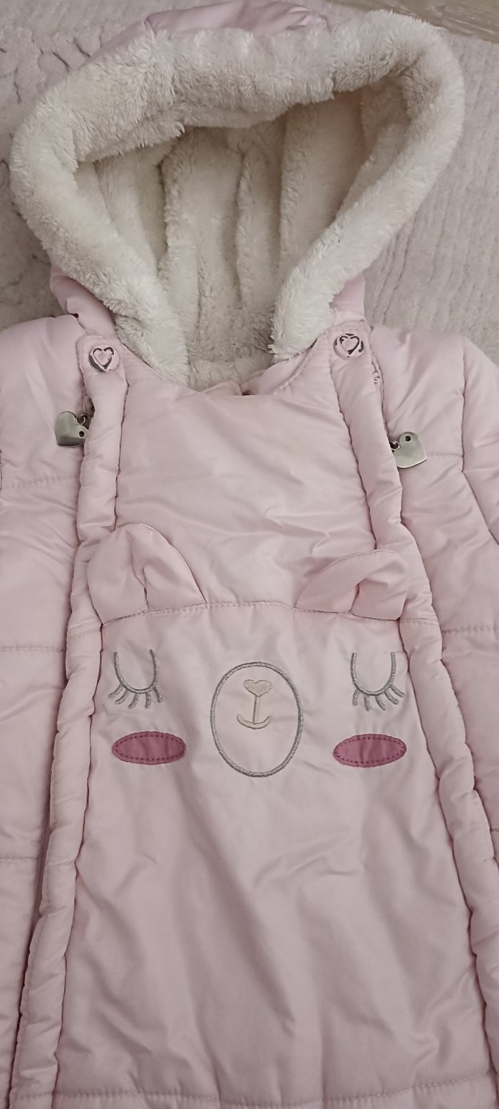 Kürklü Pembe Bebek Tulumu - Görsel 2