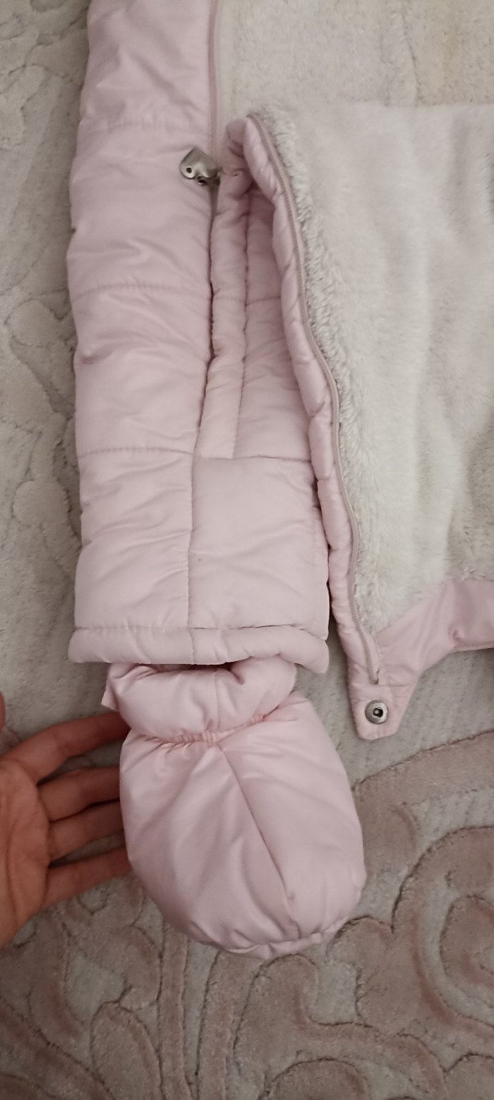 Kürklü Pembe Bebek Tulumu - Görsel 4