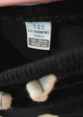 18-24 Ay Beden Erkek Çocuk Siyah Sweatshirt Velcro Detaylı