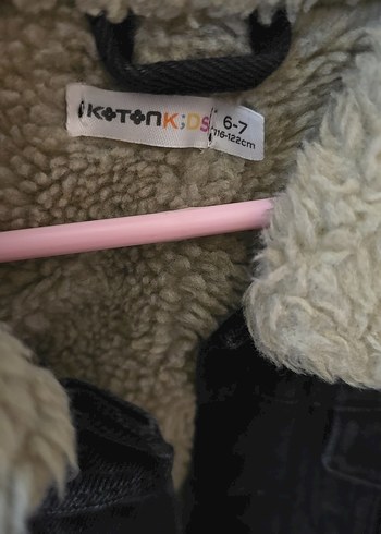 Koton Kız Çocuk Siyah Kot Ceket Kürklü Yaka
