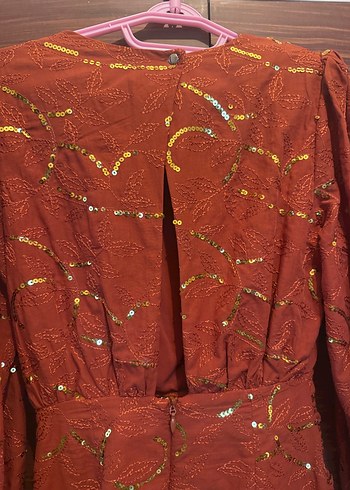 Uzun Kollu, Yılan Desenli Drapeli Bohem Elbise - Görsel 2