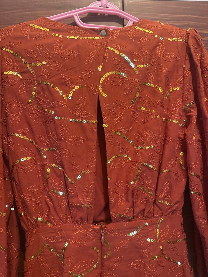 Uzun Kollu, Yılan Desenli Drapeli Bohem Elbise - Görsel 2