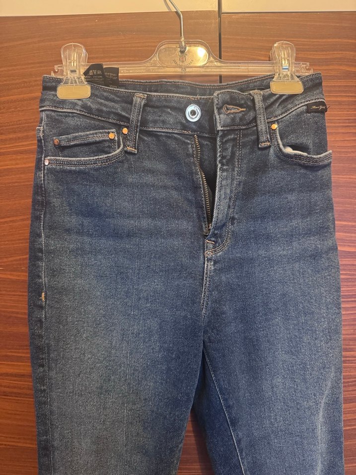 Kadın Lacivert Midi Boy Kot Pantolon - Görsel 2