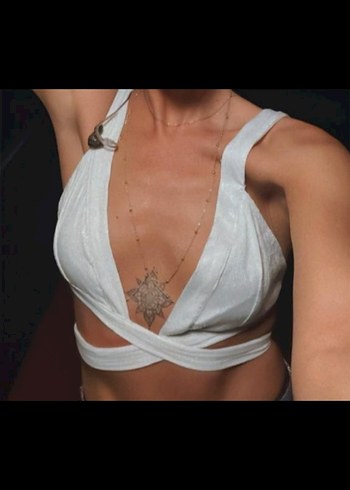 Beyaz Mini Streetwear Sütyeni - Görsel 2