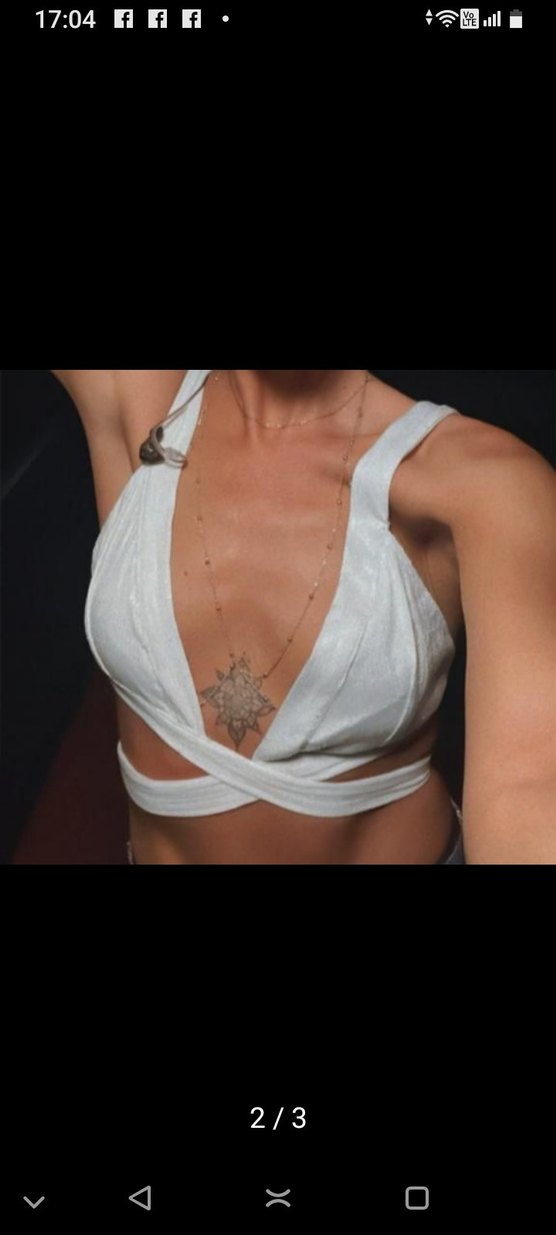 Beyaz Mini Streetwear Sütyeni - Görsel 2