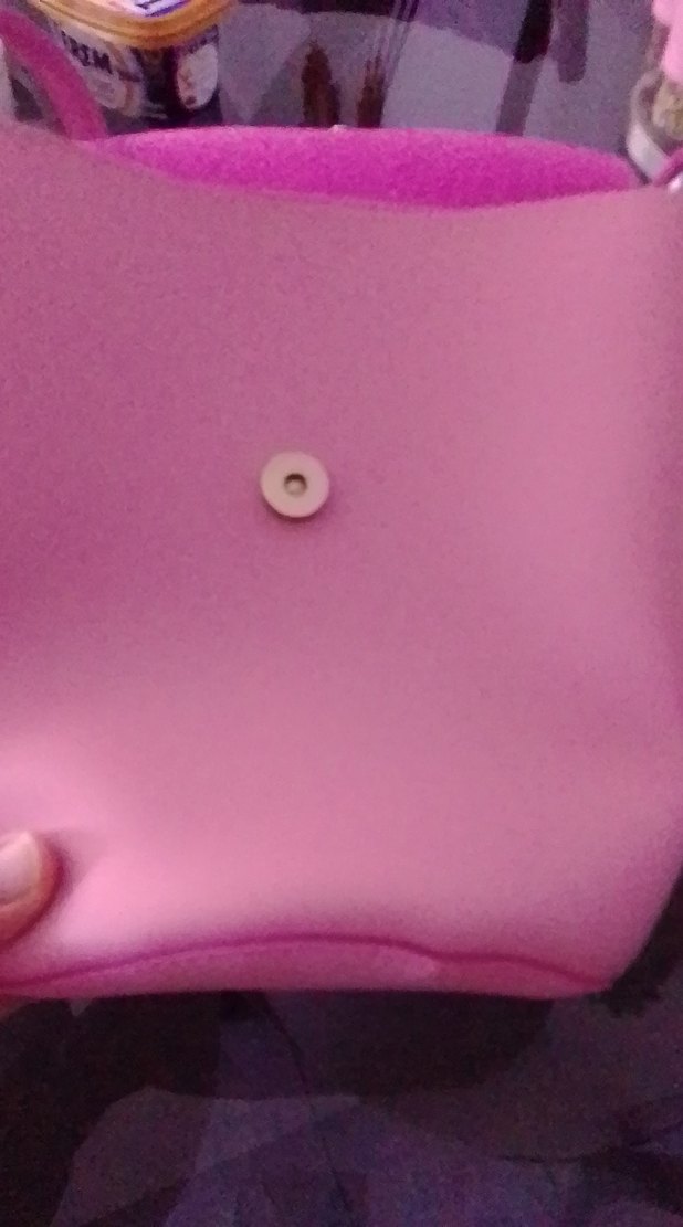 Koyu Pembe Deri Tokalı Kadın Çanta - Görsel 3