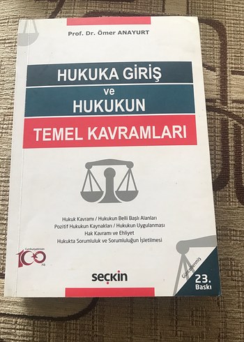 Hukuka Giriş ve Temel Kavramlar - Prof. Dr. Ömer Anayurt
