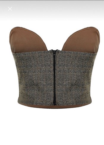 Ekoseli Straplez Mini Büstiyer - Görsel 6