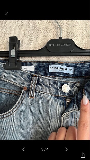 34 Beden Pull&Bear Mom Fit Kot Pantolon Jean