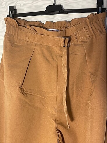 l Beden camel Renk Kemerli Bej Pantolon