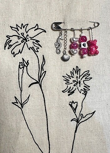  Beden Boncuklu çanta iğnesi charm (beaded bag pin charm)
