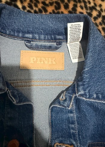 Victorias secret pink  Oversize Mavi Denim Ceket - Görsel 3