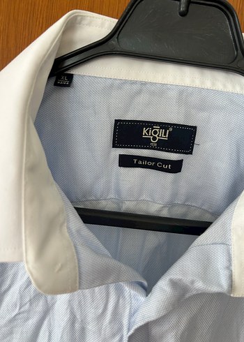 Kiğılı  Beyaz mavi Klasik Kesim Gömlek - Görsel 2