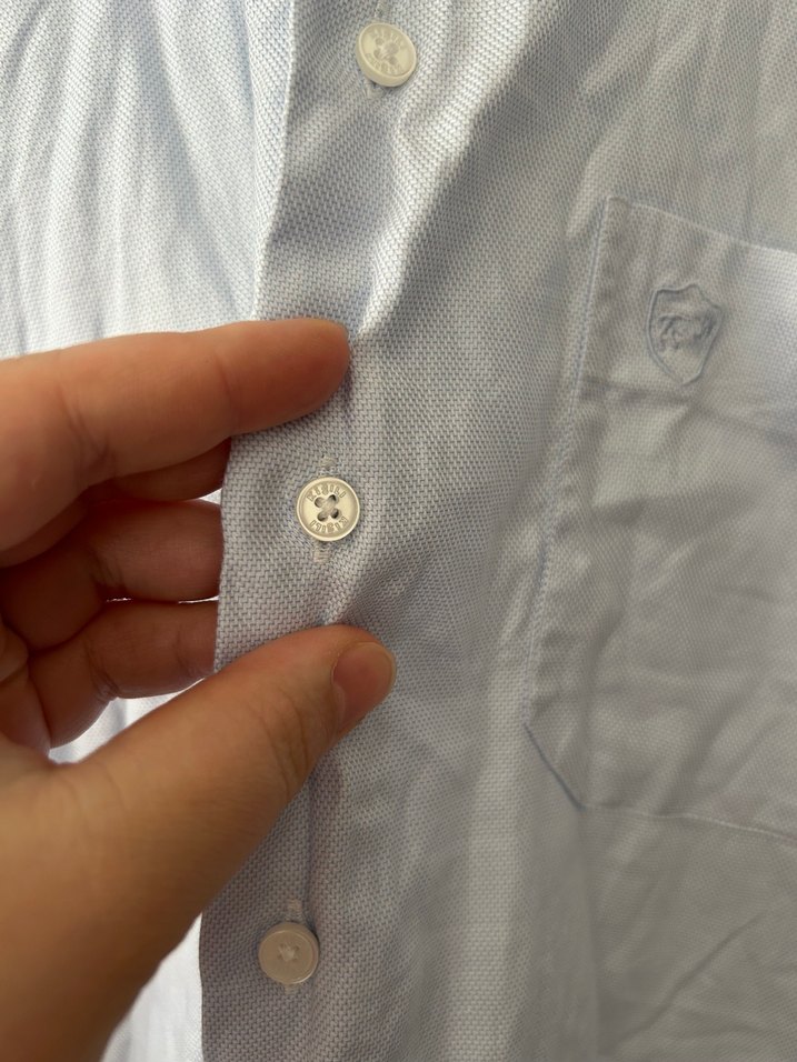 Kiğılı  Beyaz mavi Klasik Kesim Gömlek - Görsel 3