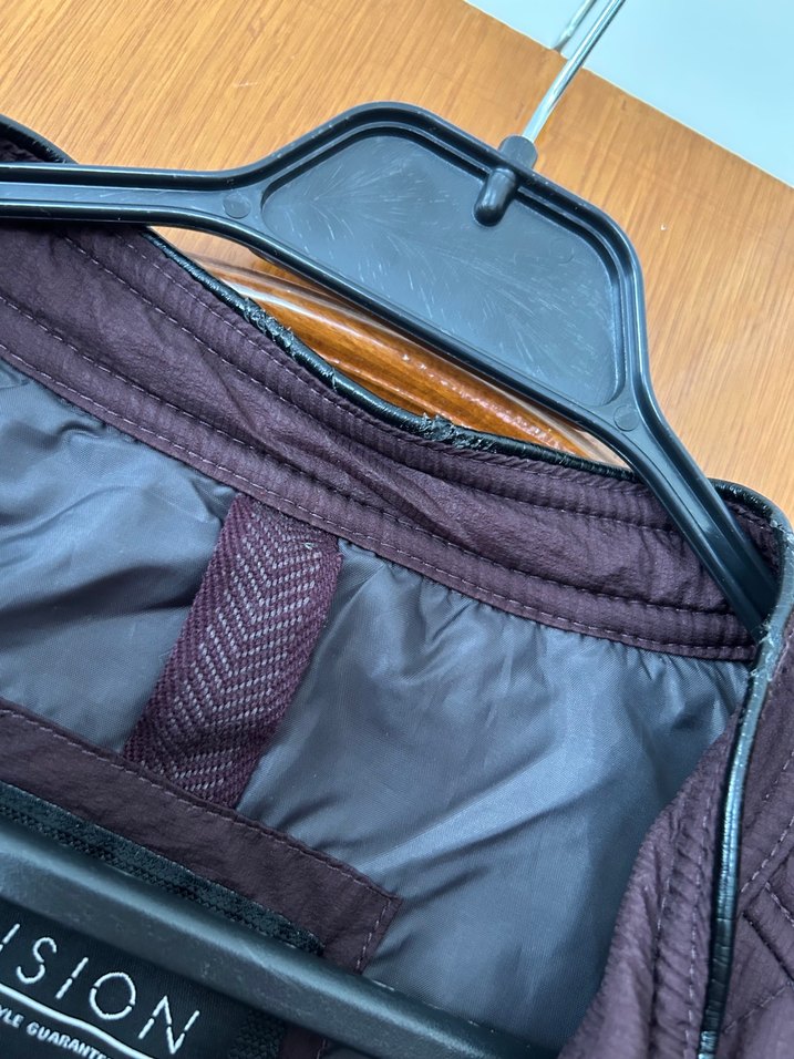 Mürdüm renk Erkek Biker Mont Fermuarlı - Görsel 3