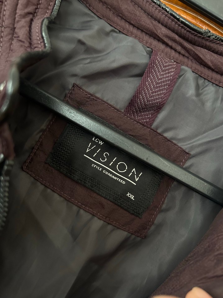 Mürdüm renk Erkek Biker Mont Fermuarlı - Görsel 2