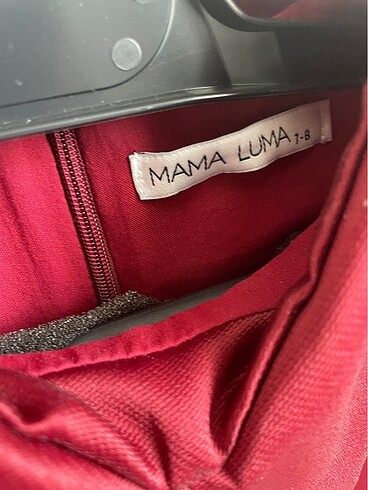 7 Yaş Beden bordo Renk Mama Luma Broş Elbise